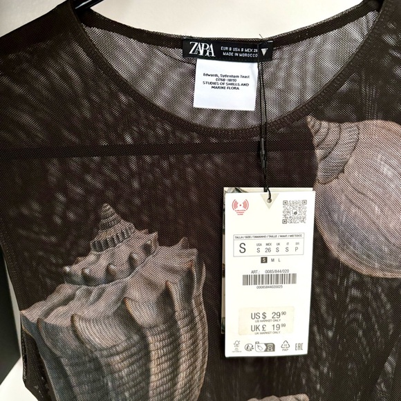 Zara Mesh Bodysuit with Seashell Design - Picture 3 of 3